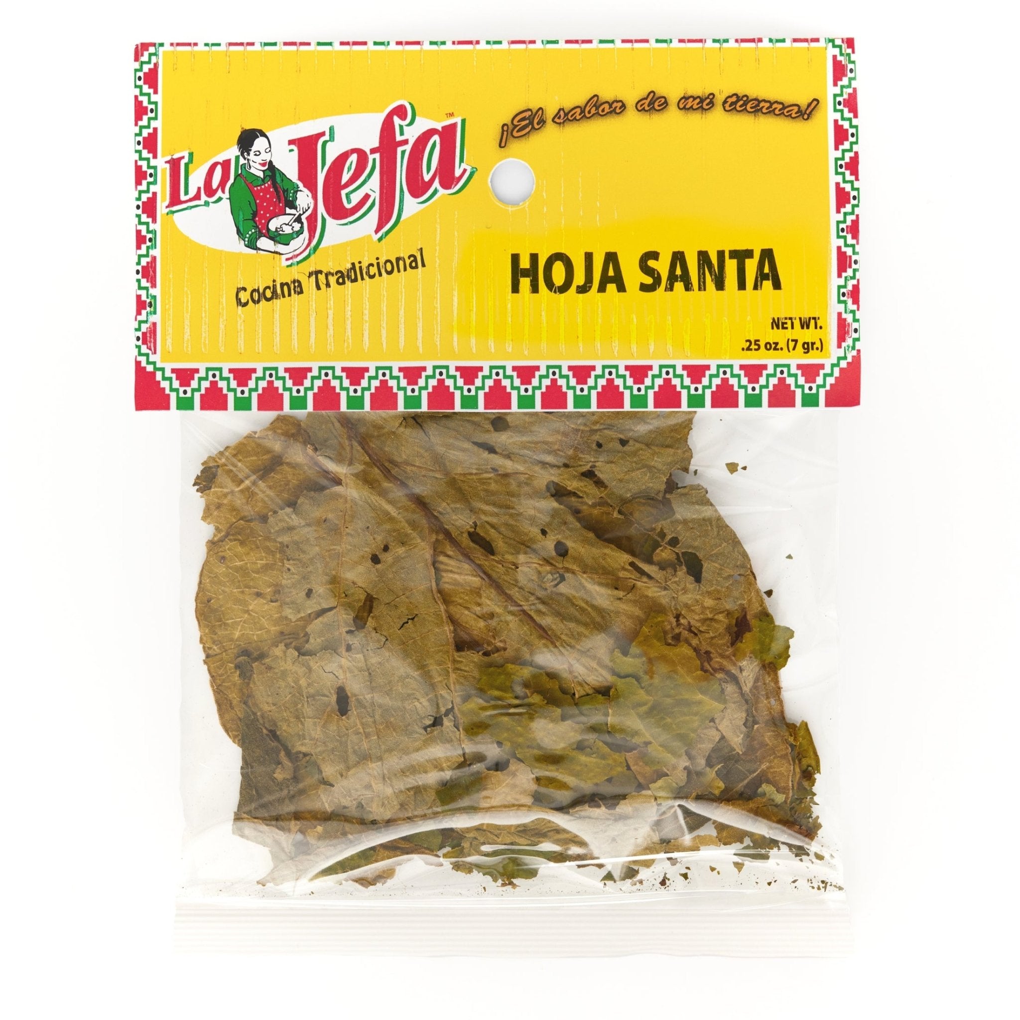 LA JEFA Hoja Santa 12/0.025 oz package, perfect for authentic Latin dishes and vibrant flavors.
