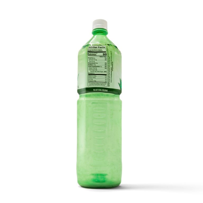 Bottle of GRACE ALOE VERA ORIGINAL 12X1.5L, refreshing natural aloe vera drink, perfect for quality Latin foods.