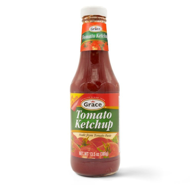 GRACE Tomato Ketchup in a glass bottle, perfect for enhancing comida latina and fresh Latin food dishes.