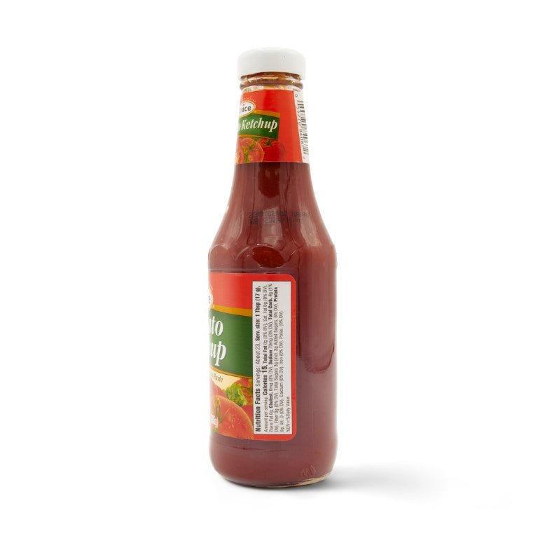 GRACE TOMATO KETCHUP 24/385g bottle for authentic latin food, ideal for enhancing flavors in traditional dishes.