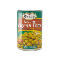 Can of Grace Green Pigeon Peas, nutritious and convenient plant-based protein for authentic Latin food.