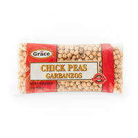 Grace Dry Chick Peas (Garbanzo) 12 oz., quality Latin food for soups, salads, and stews, perfect for fresh Latin recipes.