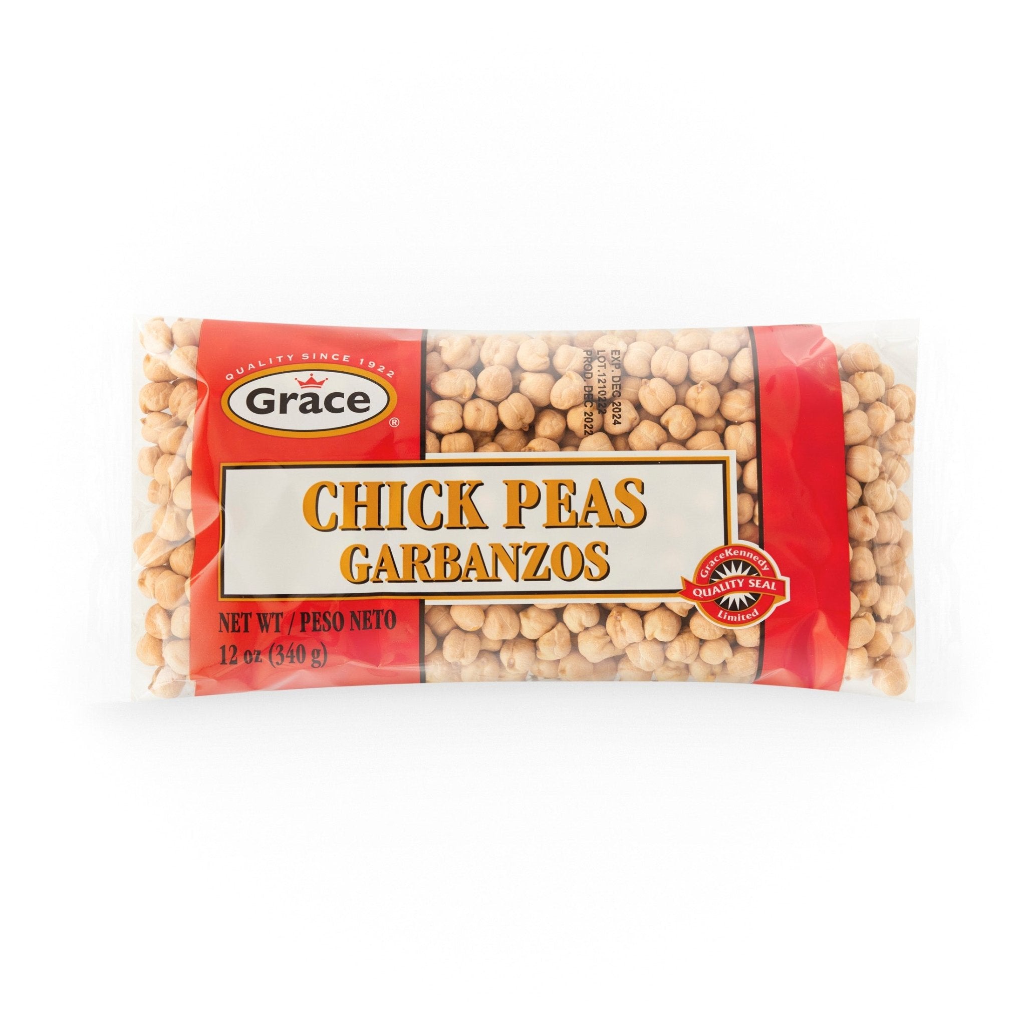 Grace Dry Chick Peas (Garbanzo) 12 oz., quality Latin food for soups, salads, and stews, perfect for fresh Latin recipes.