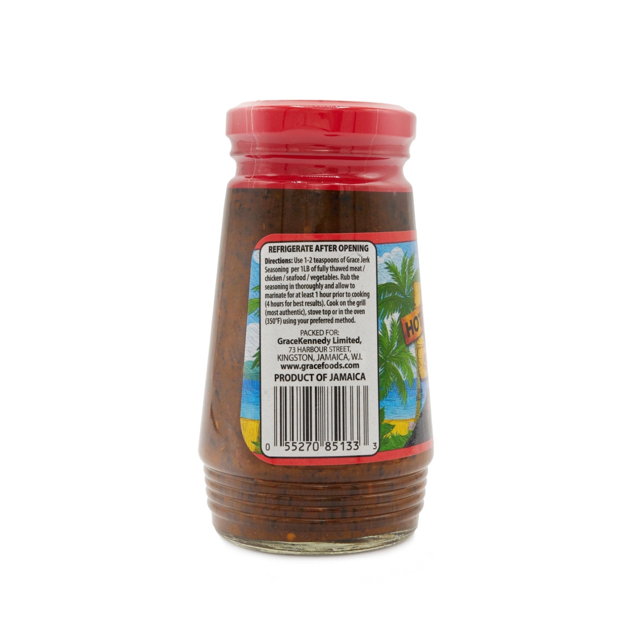 GRACE JERK SEASONING - HOT 10 oz bottle, perfect for adding authentic Latin flavors to your dishes.