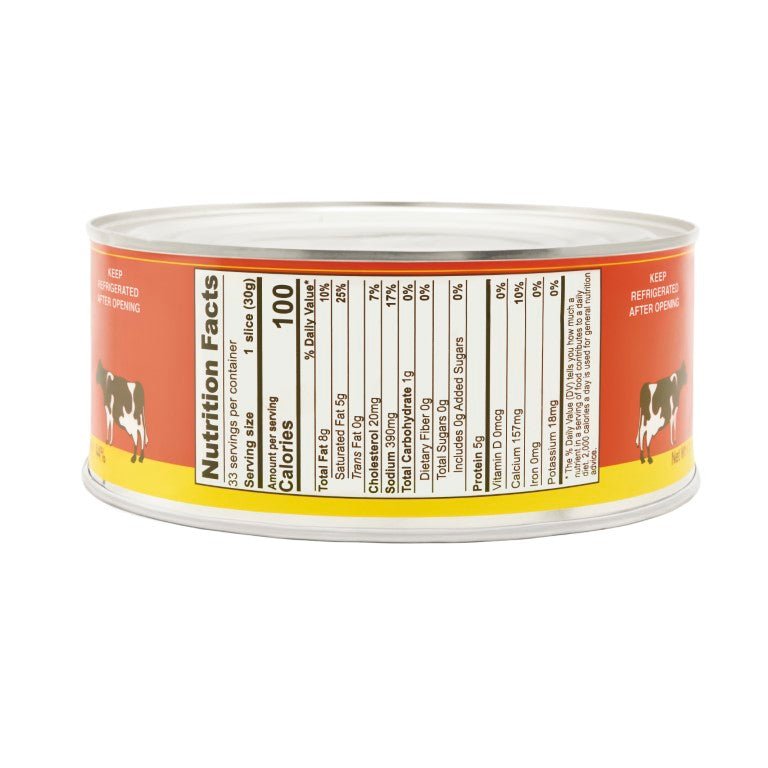 Nutrition facts for TASTEE CHEESE USA CHEDDAR canned product, showcasing quality ingredients and creamy flavor.
