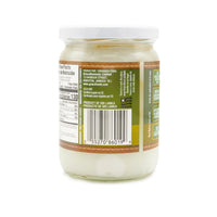 Grace Organic Virgin Coconut Oil jar with nutrition label, premium quality, ideal for healthy cooking and skin care.