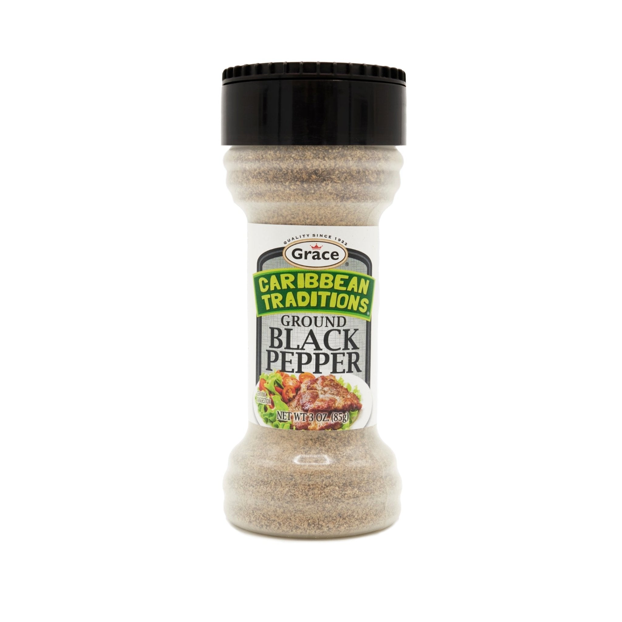 Grace Caribbean Traditions Ground Black Pepper, 100% natural flavor for authentic Latin food and cooking.