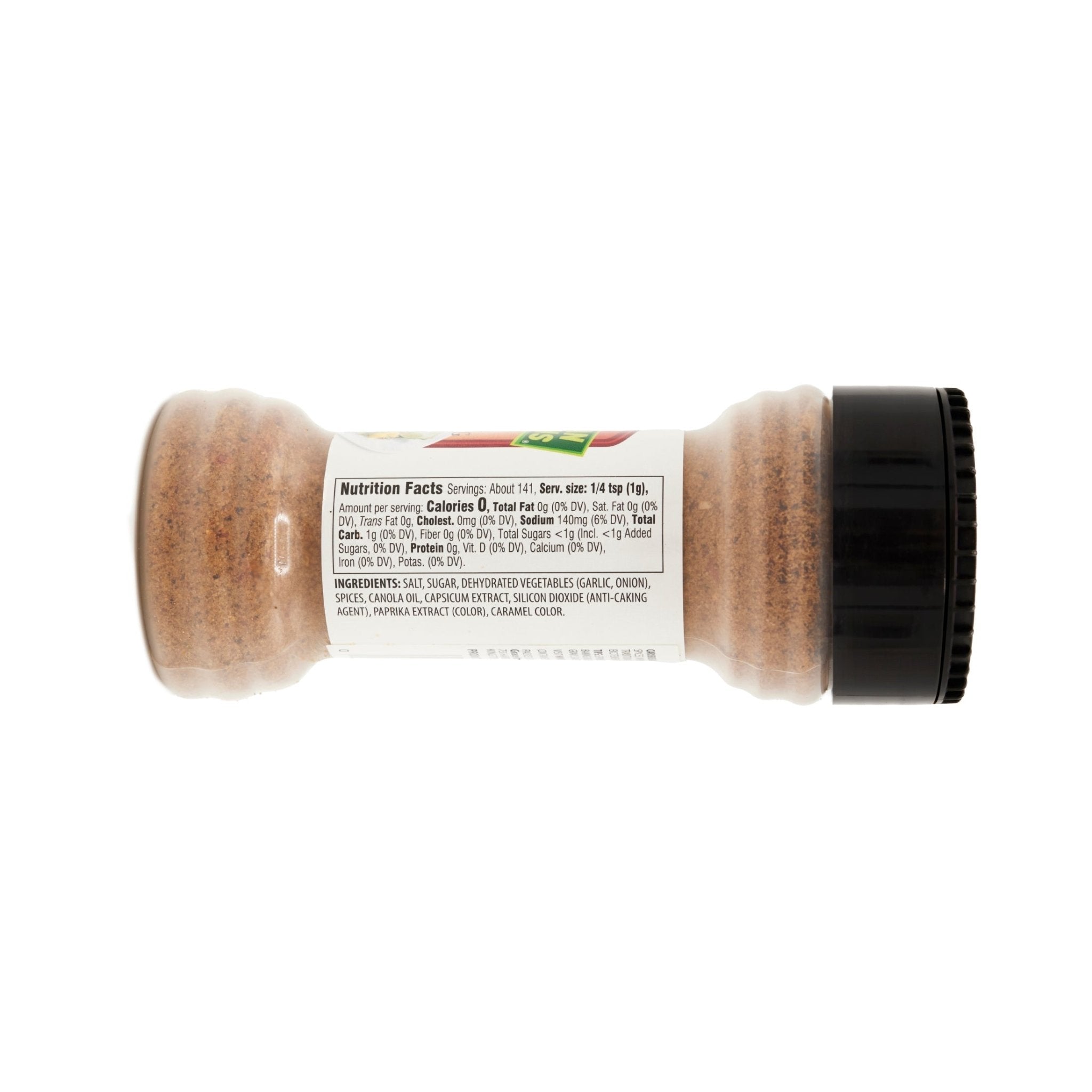 CARIB TRAD JERK SEASONING 12x4.97oz container showcasing nutrition facts, perfect for authentic Latin food preparation.