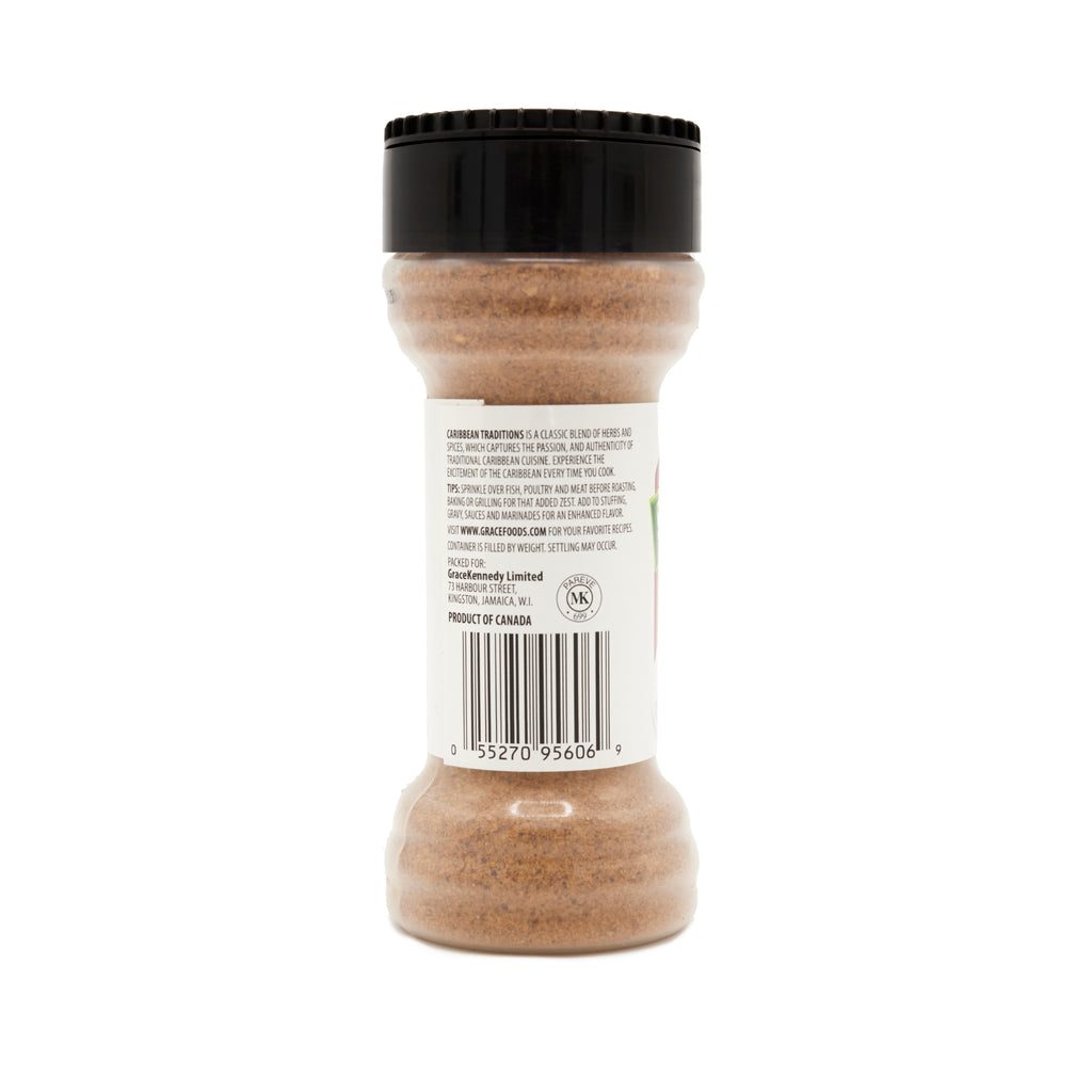CARIB TRAD JERK SEASONING bottle showcasing authentic Caribbean flavors for vibrant Latin cuisine.