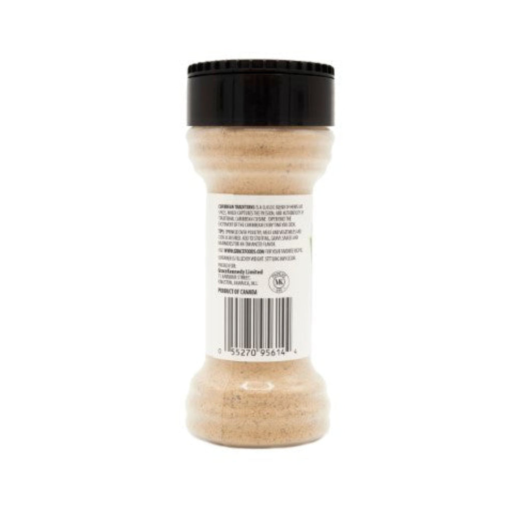 CARIB TRAD GINGER GARLIC PIMEN seasoning bottle showcasing Caribbean flavors for authentic Latin cooking.