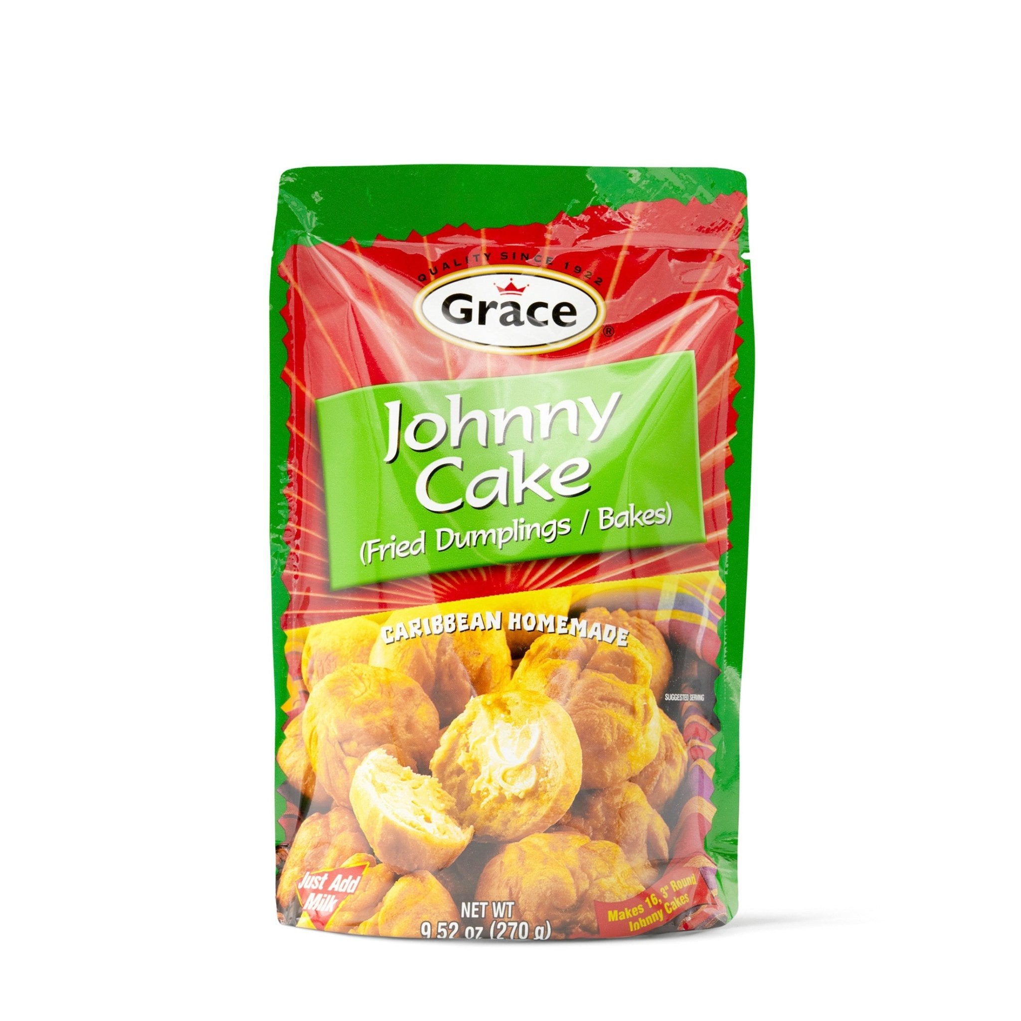 Grace Johnny Cake Mix 270g for delicious, fluffy Caribbean dumplings, perfect for authentic Latin cuisine.