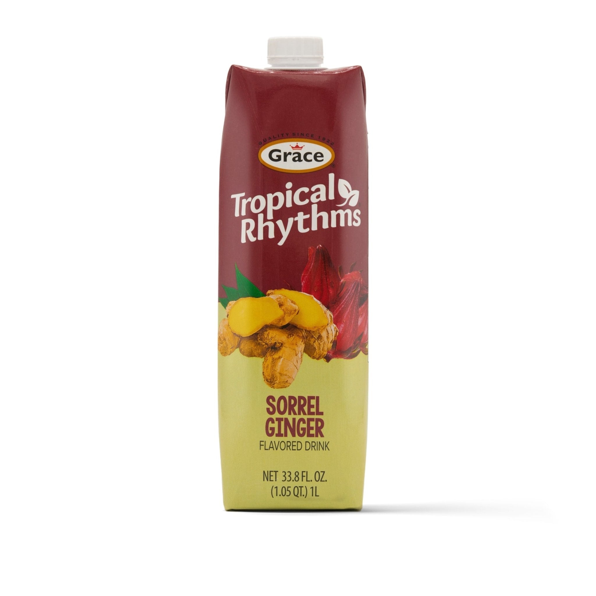 T/RHYTHMS SORREL GINGER TETRA 12x1L, a delicious and refreshing Latin drink with tropical flavors, perfect for guilt-free indulgence.
