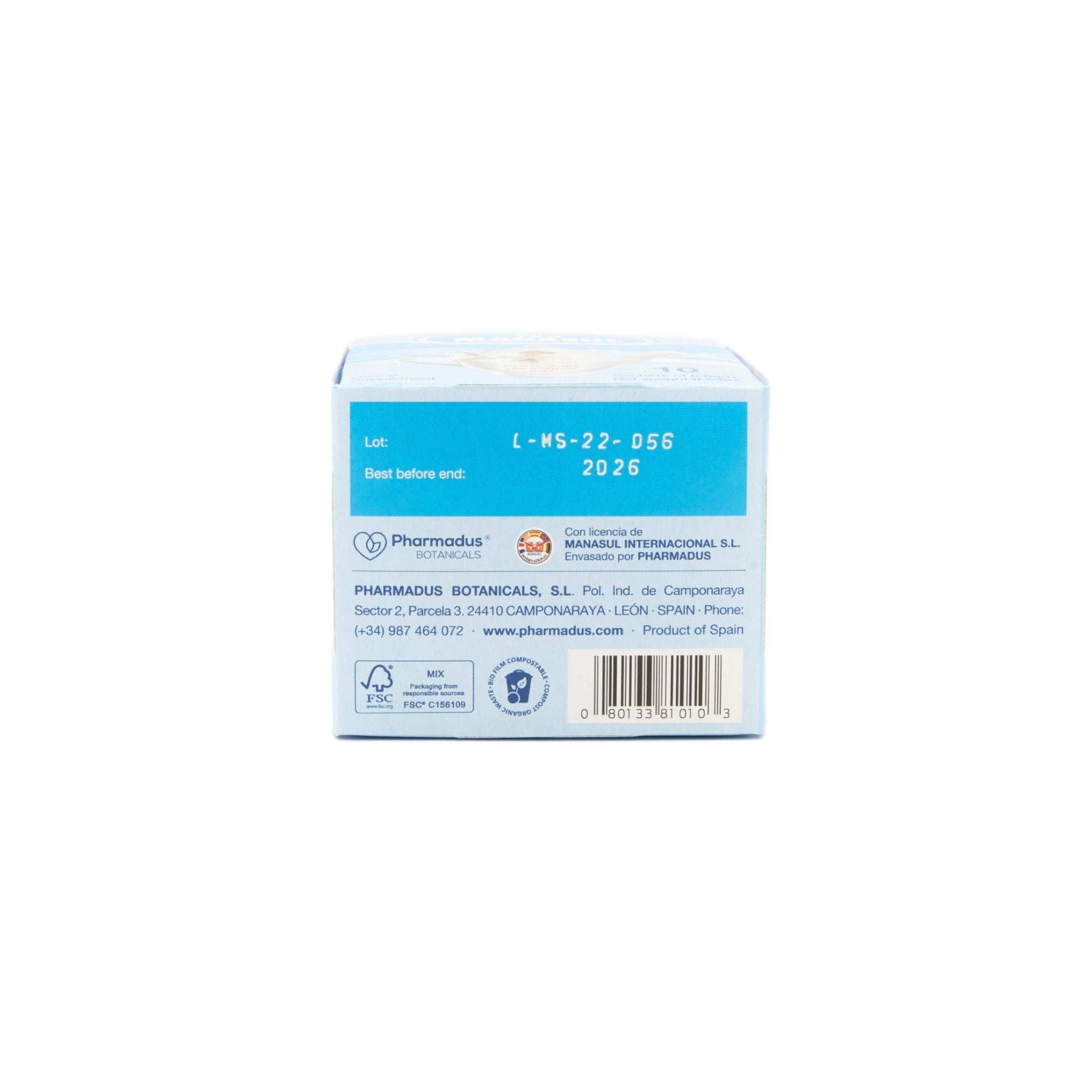 MANASUL TE packaging showcasing quality ingredients for gastrointestinal health and regularity, perfect for the Latin community.