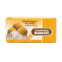MANASUL Chamomile tea box with 25 caffeine-free sachets, ideal for quality Latin foods and authentic flavors.