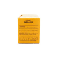 MANASUL Chamomile tea box with ingredients, offering quality Latin herbal remedy for a soothing experience.
